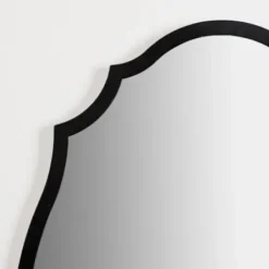 Framed Mirrors-Kirkland's Home Metal Scalloped Edge Mirror Black