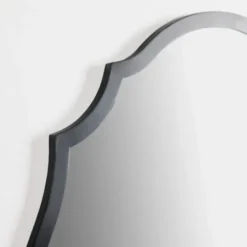 Framed Mirrors-Kirkland's Home Metal Scalloped Edge Mirror Black