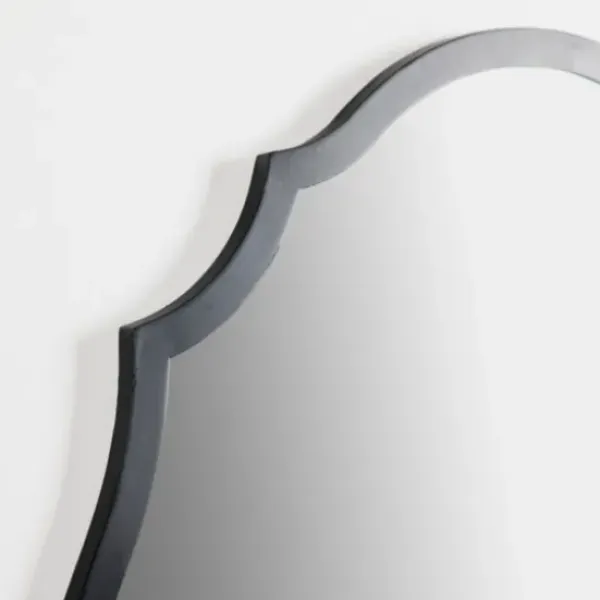 Framed Mirrors-Kirkland's Home Metal Scalloped Edge Mirror Black