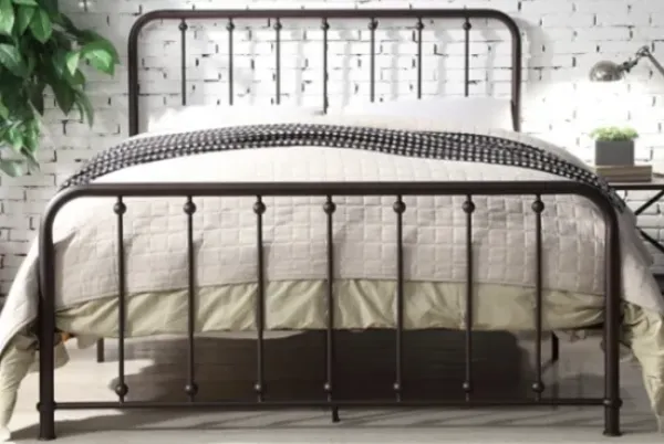 Beds & Headboards-Kirkland's Home Metal Slat Bronze Queen Platform Bed Brown