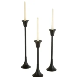 Candle Holders-Kirkland's Home Metal Taper Candle Holders, Set Of 3 Black