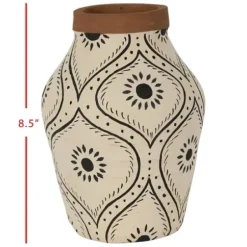 Vases-Kirkland's Home Metal Two-Tone Distressed Vase Gray