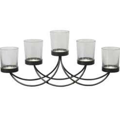 Candle Holders-Kirkland's Home Metal Votive Candelabra Black