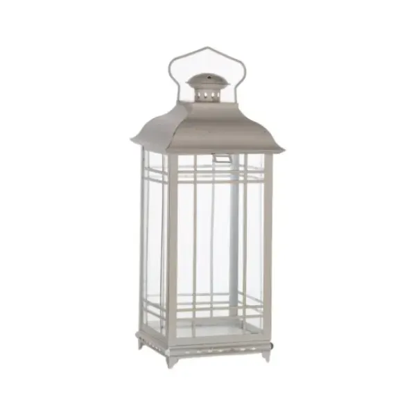 Lanterns-Kirkland's Home Metal Windowpane Lanterns, Set Of 3 White