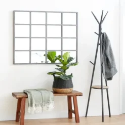 Decorative Mirrors-Kirkland's Home Metal Windowpane Wall Mirror
