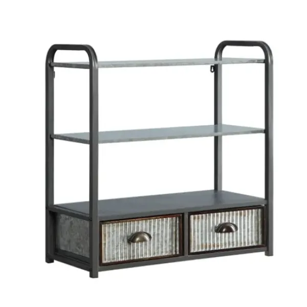 Wall Storage-Kirkland's Home Metal With 2-Drawers Rustic Wall Cabinet