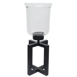 Candle Holders-Kirkland's Home Metal X Base Votive Candle Holder, 19 In. Black