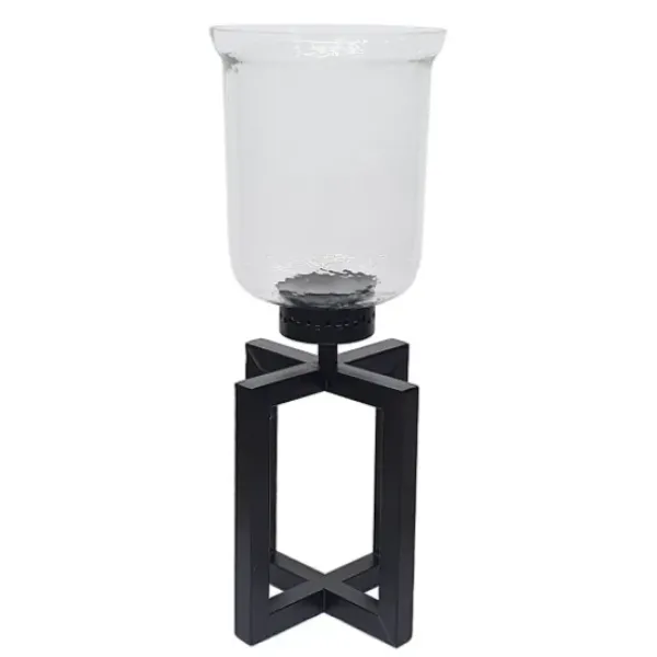 Candle Holders-Kirkland's Home Metal X Base Votive Candle Holder, 19 In. Black