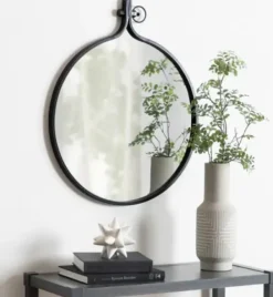 Decorative Mirrors-Kirkland's Home Metal Yitro Wall Mirror Black