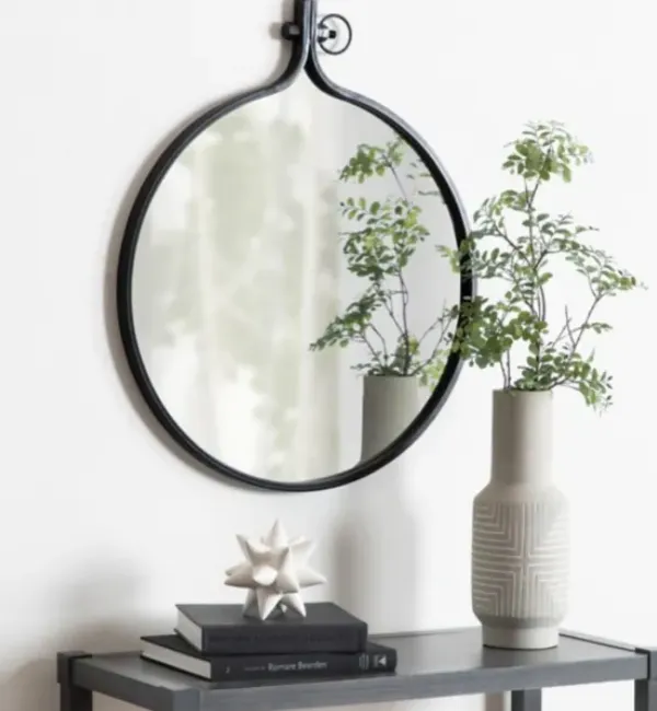 Decorative Mirrors-Kirkland's Home Metal Yitro Wall Mirror Black