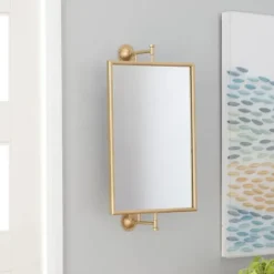 Decorative Mirrors-Kirkland's Home Metallic Metal Frame Wall Mirror Gold