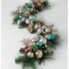Arrangements & Greenery-Kirkland's Home Metallic Multicolor Ornaments And Berries Garland Green/Silver/Red/Gold/Blue