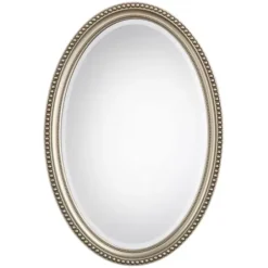Decorative Mirrors-Kirkland's Home Metallic Silver Beaded Edge Oval Mirror