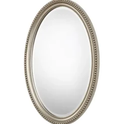 Decorative Mirrors-Kirkland's Home Metallic Silver Beaded Edge Oval Mirror