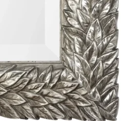 Decorative Mirrors-Kirkland's Home Metallic Silver Flowering Leaf Beveled Wall Mirror