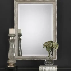 Decorative Mirrors-Kirkland's Home Metallic Silver Textured Frame Wall Mirror