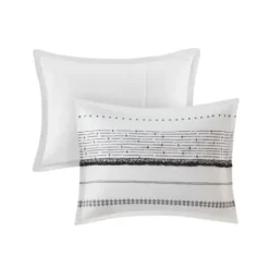 Duvets-Kirkland's Home Mia Striped 3-Pc. King Duvet Cover Set White