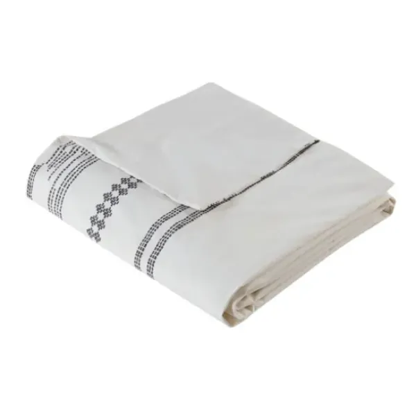 Duvets-Kirkland's Home Mia Striped 3-Pc. Queen Duvet Cover Set White