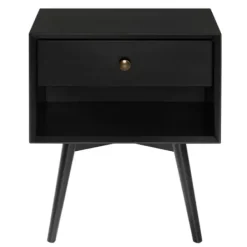 Nightstands-Kirkland's Home Mid-Century Cubby Nightstand Black