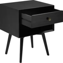Nightstands-Kirkland's Home Mid-Century Cubby Nightstand Black