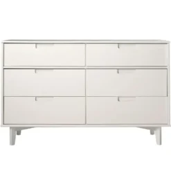 Dressers & Chests-Kirkland's Home Midcentury Grooved Handles Dresser White