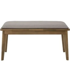 Dining Chairs-Kirkland's Home Mid-Century Modern Arcade Dining Bench Gray