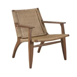 Accent Chairs-Kirkland's Home Mid-Century Modern Rattan Accent Chair Brown
