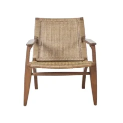 Accent Chairs-Kirkland's Home Mid-Century Modern Rattan Accent Chair Brown
