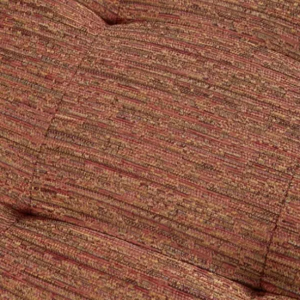 Accent Chairs-Kirkland's Home Mid-Century Pecan Finish Accent Chair Orange