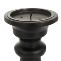 Candle Holders-Kirkland's Home Midnight Distressed Wood Candle Holders, Set Of 3 Black