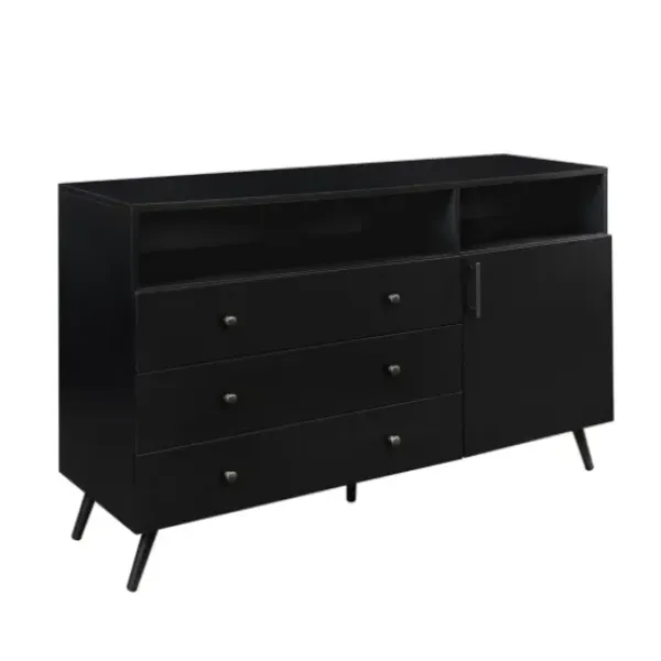 Cabinets & Sideboards-Kirkland's Home Midnight Mid-Century Modern Sideboard