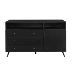 Cabinets & Sideboards-Kirkland's Home Midnight Mid-Century Modern Sideboard