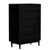 Dressers & Chests-Kirkland's Home Midnight Solid Wood Pull Tab Dresser Black