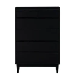Dressers & Chests-Kirkland's Home Midnight Solid Wood Pull Tab Dresser Black