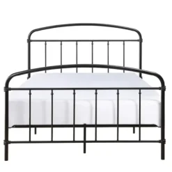 Beds & Headboards-Kirkland's Home Midnight Vintage Arch Full Bed Frame Black