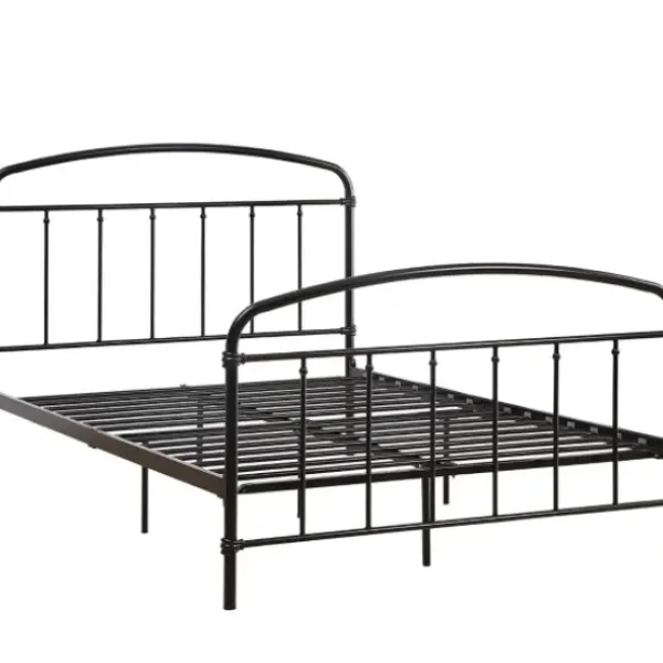 Beds & Headboards-Kirkland's Home Midnight Vintage Arch Full Bed Frame Black