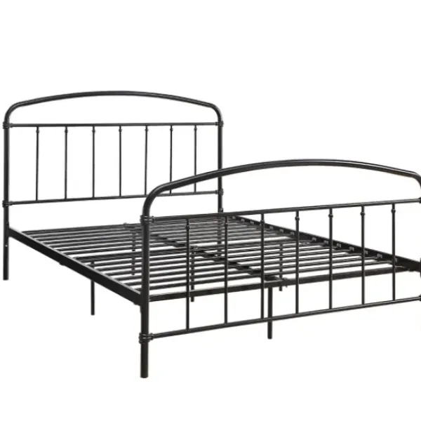 Beds & Headboards-Kirkland's Home Midnight Vintage Arch Queen Bed Frame Black