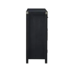 Cabinets & Sideboards-Kirkland's Home Midnight X-Shaped Doors Decorative Chest Black