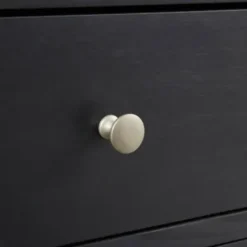 Cabinets & Sideboards-Kirkland's Home Midnight X-Shaped Doors Decorative Chest Black