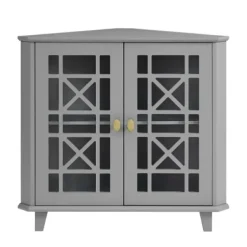 Cabinets & Sideboards-Kirkland's Home Mikie Corner Cabinet Gray