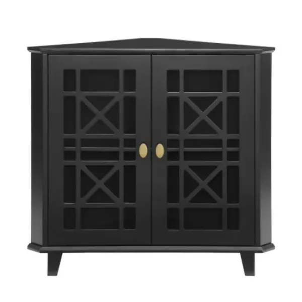 Cabinets & Sideboards-Kirkland's Home Mikie Corner Cabinet Black