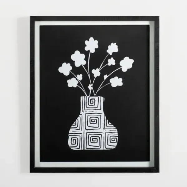 Framed Art-Kirkland's Home Millennial Floral Ii Framed Art Print Black/White