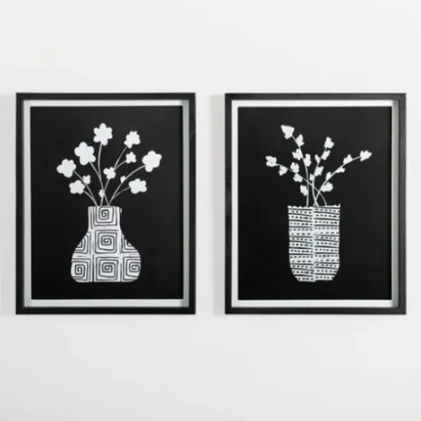 Framed Art-Kirkland's Home Millennial Floral Ii Framed Art Print Black/White