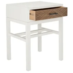 Accent & End Tables-Kirkland's Home Milo Honey Herringbone Accent Table White/Brown