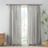 Curtains & Drapes-Kirkland's Home Mineral Woven Single Curtain Panel, 84 In. Gray