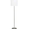 Floor Lamps-Kirkland's Home Minimal Brushed Nickel Stem Floor Lamp White