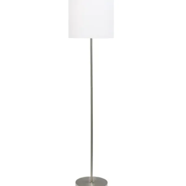 Floor Lamps-Kirkland's Home Minimal Brushed Nickel Stem Floor Lamp White
