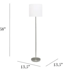 Floor Lamps-Kirkland's Home Minimal Brushed Nickel Stem Floor Lamp White
