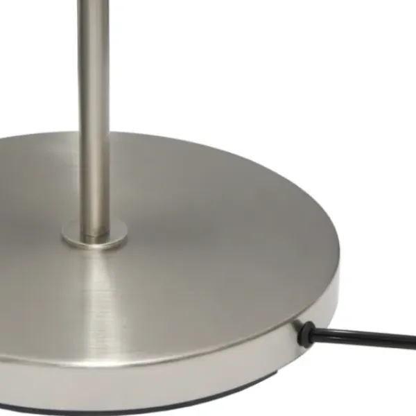 Floor Lamps-Kirkland's Home Minimal Brushed Nickel Stem Floor Lamp White