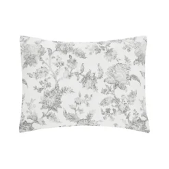 Quilts-Kirkland's Home Miriam Floral & Stripe 3-Pc. Full/Queen Quilt Set Gray/White